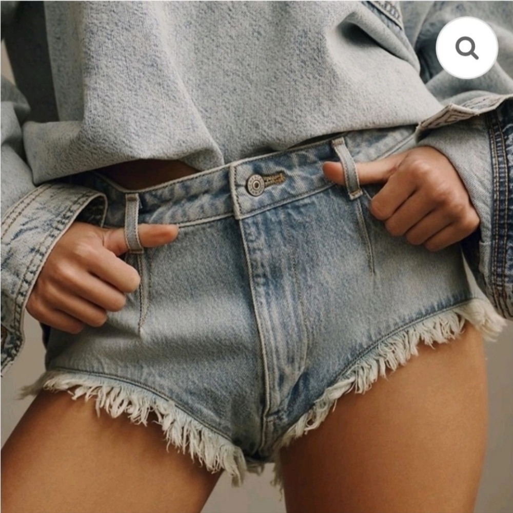 NWT Anthro Pilcro Pitched Micro Festival-Core Fringe Hem Cotton Shorts Women 29